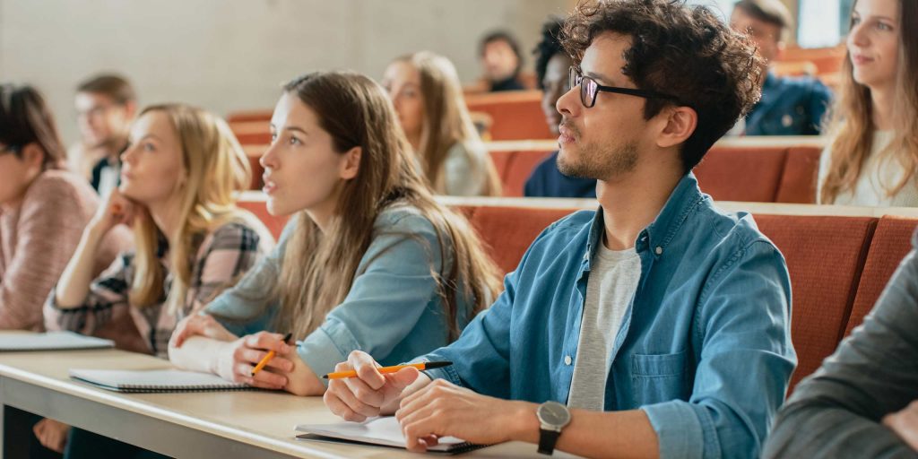 Canadian students studying